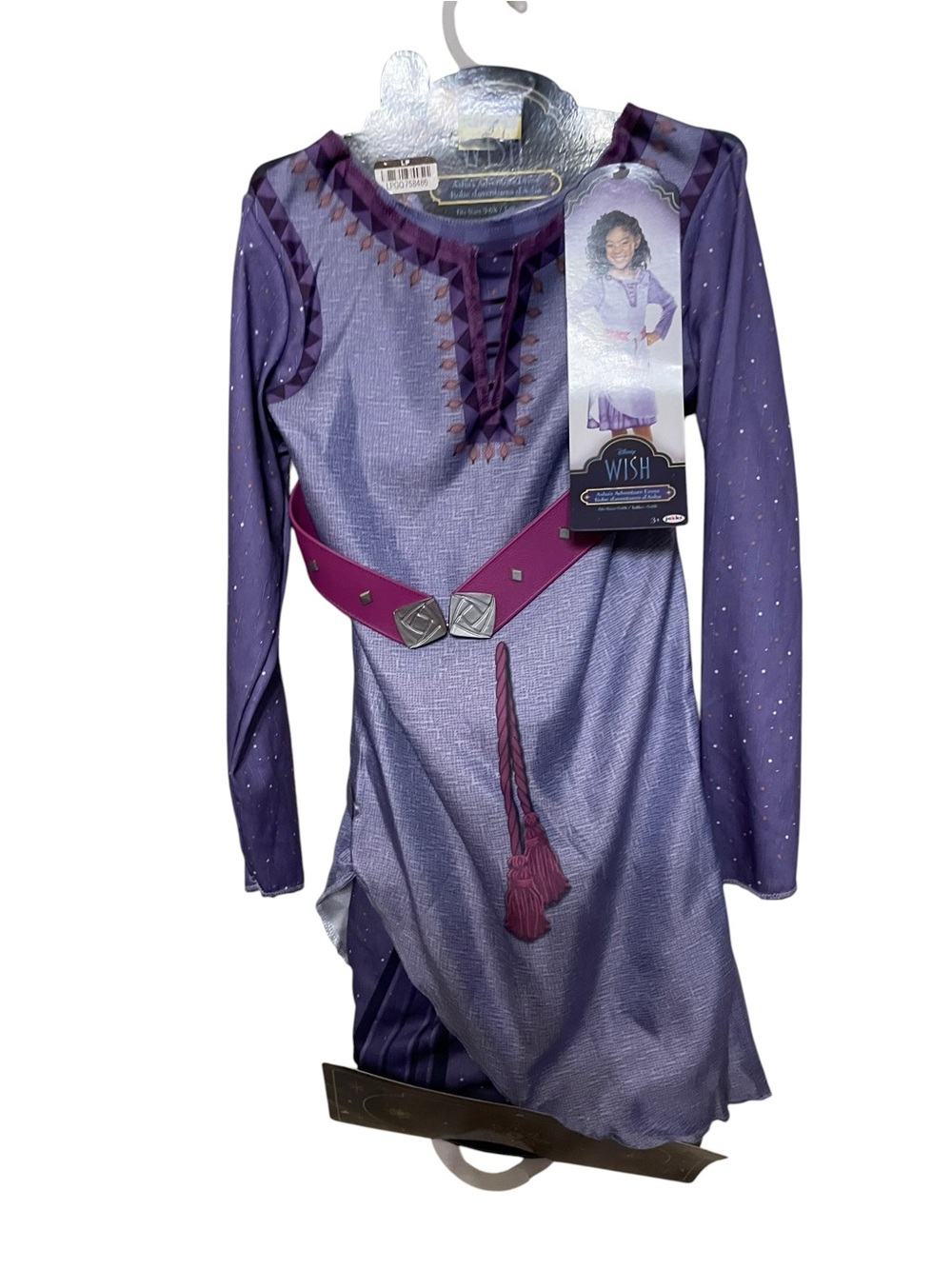Disney Purple Princess Costume with Magenta Belt Asha Wish size 4-6x